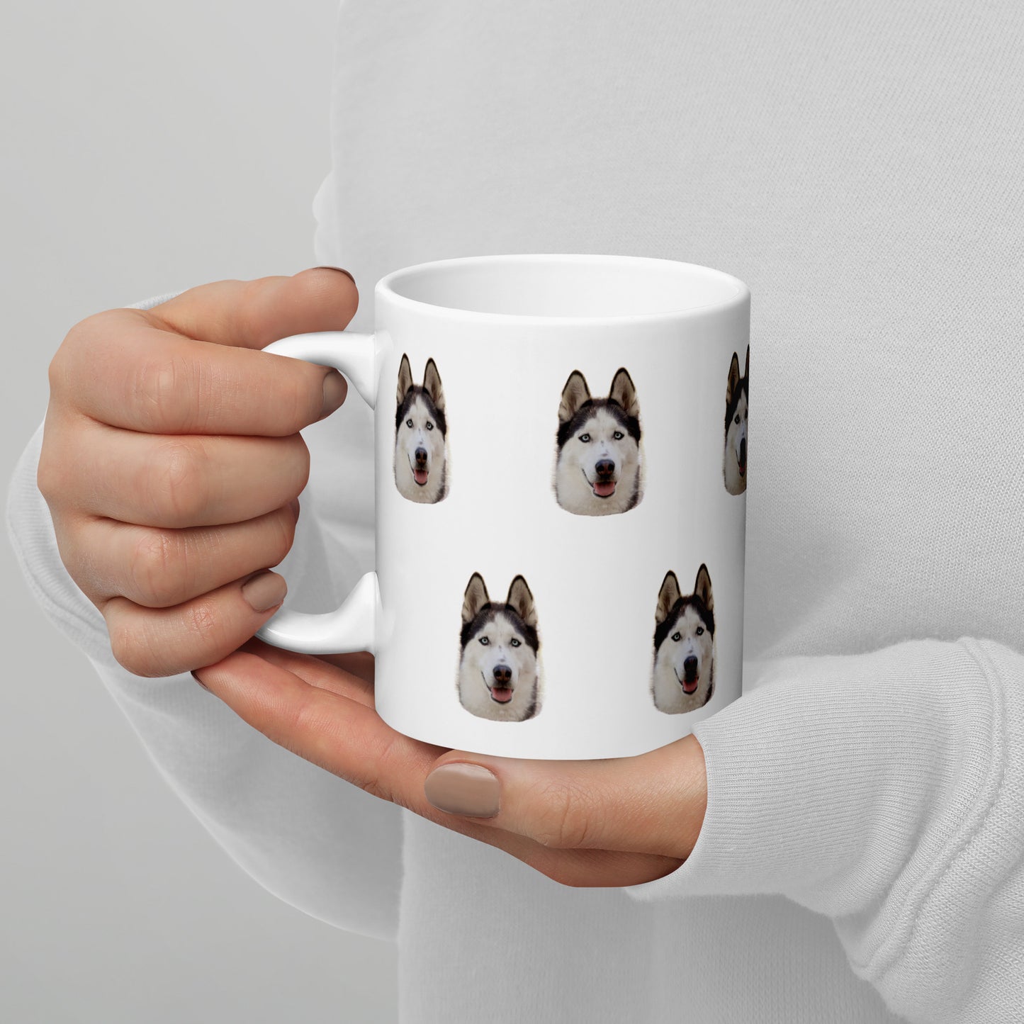 Taza blanca Brillante Personalizada Cara Mascota 250ml