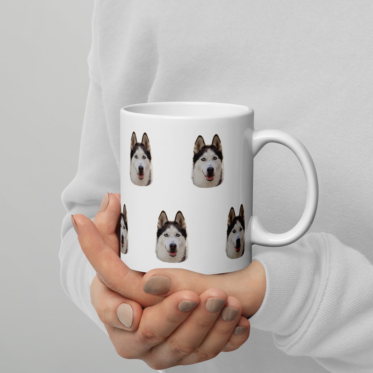Taza blanca Brillante Personalizada Cara Mascota 250ml